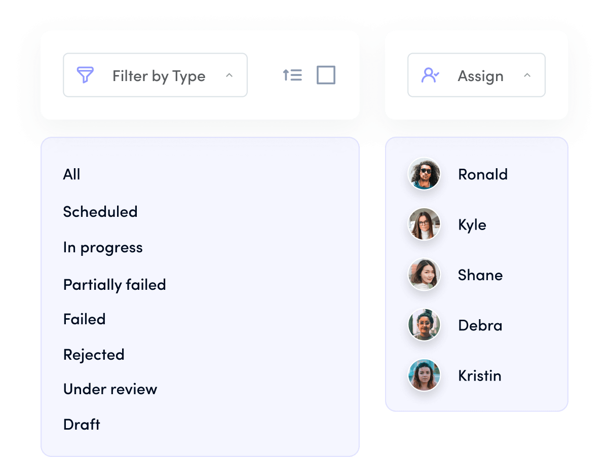 Organizing filters - social media calendar 